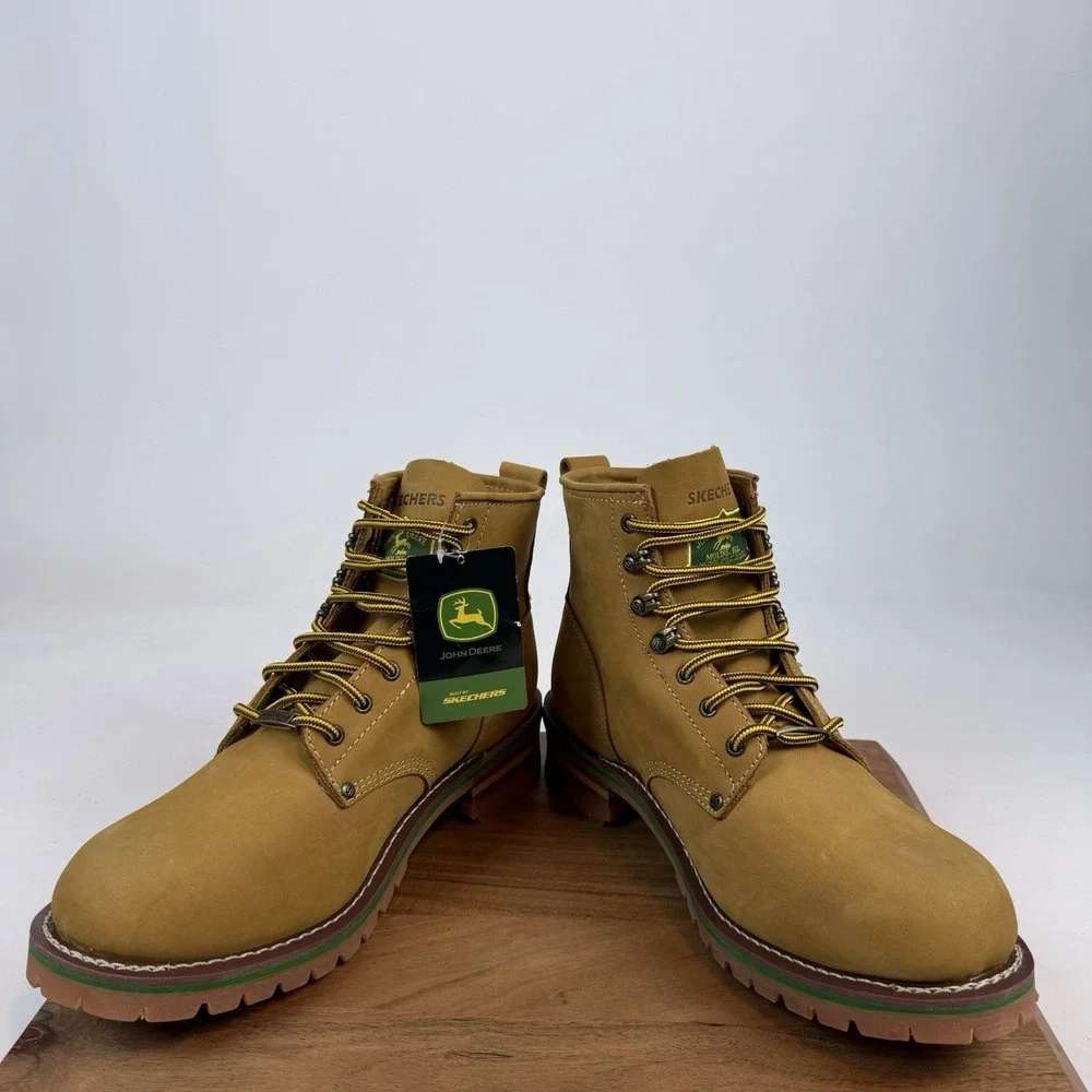 New Mens Skechers‎ x John Deere Cascades Leather Work Boots Shoes 13 D
